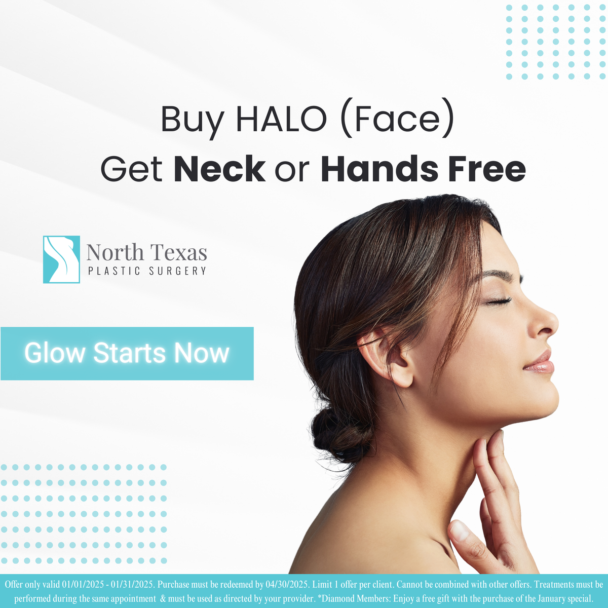 January Special: Buy 1 HALO Laser (Face) Get Neck or Hands Free